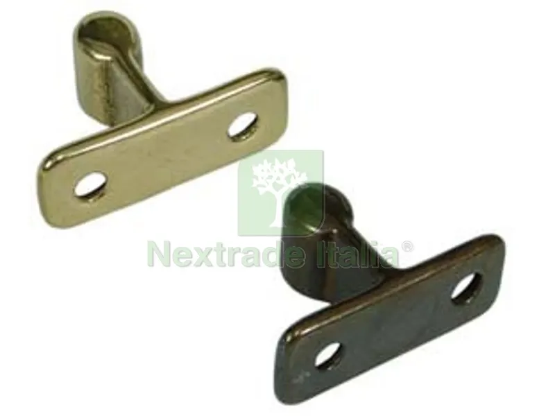 10PZ Incontro a Legno per Pinza Fermaporta - mm.35x23x14h. in ottone lucido — Ferramenta porte e finestre — rif. FERX.FER8822