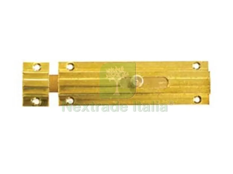 5PZ Catenaccio Trasversale con Incontro in Ottone Lucido - mm.100x31 — Lucchetti e catene — rif. FERX.FER9720