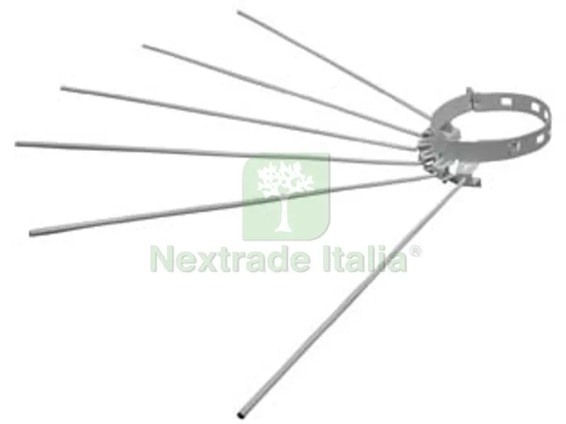 6PZ STENDIBIANCHERIA A RAGGERA 6 RAGGI PER STUFE SMALTATO BIANCO - ? cm.8/15 regolabile con sei aste da cm.43 — Stendibiancheria e bucato — rif. FERX.FER116