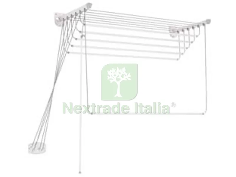 STENDIBIANCHERIA SU&GIU PER PARETE E SOFFITTO ml.9,6 per stendere cm.160x43x135h. — Stendibiancheria e bucato — rif. FERX.FER413