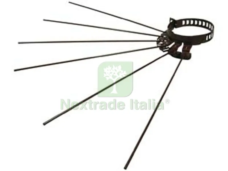 6PZ STENDIBIANCHERIA A RAGGERA 6 RAGGI PER STUFE SMALTATO MARRONE - ? cm.8/15 regolabile con sei aste da cm.43 — Stendibiancheria e bucato — rif. FERX.FER345