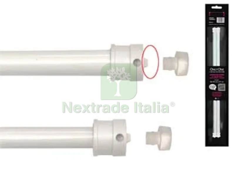 10BLISTER COPPIA ASTINE UNIVERSALI BREVETTATE ONLY ONE BIANCHE cm.63-110 in blister — Tende e zanzariere — rif. FERX.FER642
