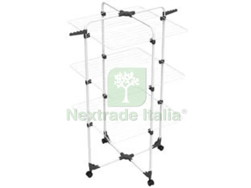 STENDIBIANCHERIA "MODULAR 3" 3 PIANI IN ACCIAIO TRATTATO MT.30 - cm.71x71x132h. — Stendibiancheria e bucato — rif. FERX.FER1311 STENDIBIANCHERIA "MODULAR 3" 3 PIANI IN ACCIAIO TRATTATO MT.30 - cm.71x71x132h. — Stendibiancheria e bucato — rif. FERX.FER1311