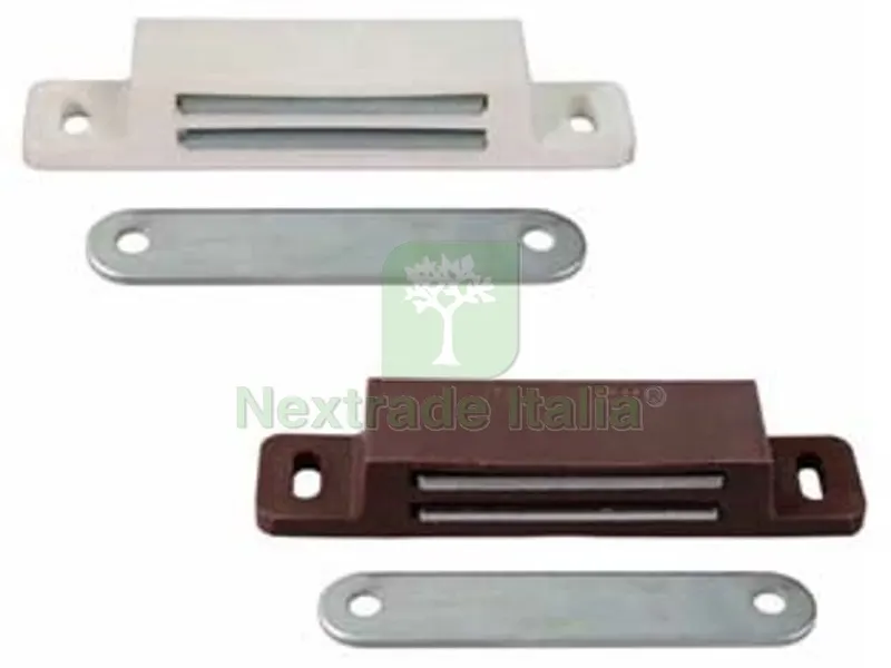 25PZ CRICCHETTO MAGNETICO RETTANGOLARE GIGANTE - mm.87x20x15h. in plastica bianca — Cinghie e tiranti a cricchetto — rif. FERX.FER6026