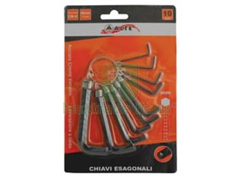 5BLISTER Chiavi Maschio Esagonali Cromo Vanadio in Serie 10 Pezzi — Chiavi e bussole — rif. FERX.FER6323 5BLISTER Chiavi Maschio Esagonali Cromo Vanadio in Serie 10 Pezzi — Chiavi e bussole — rif. FERX.FER6323