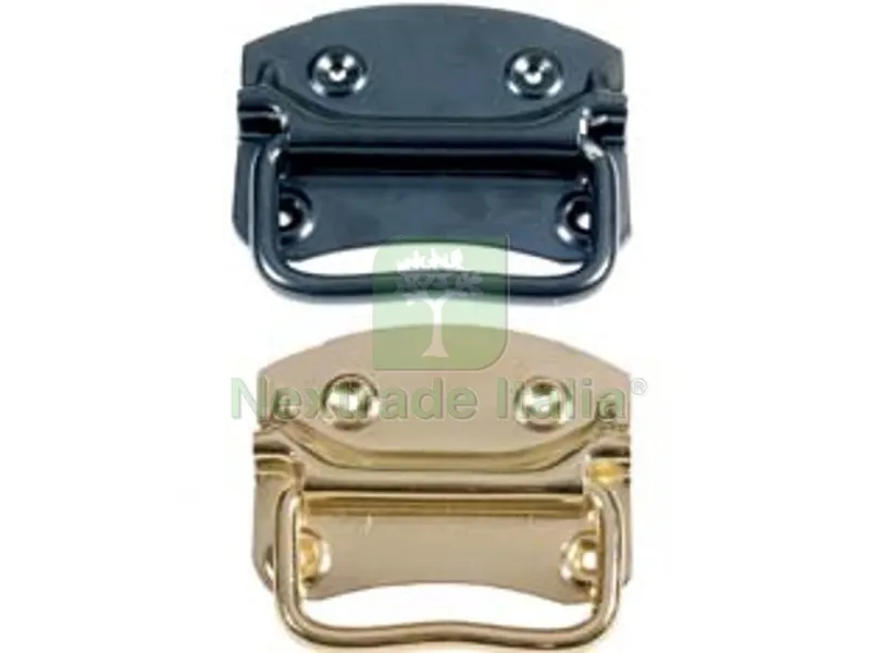 12PZ Maniglie per Bauli Tipo Americano Snodate - mm.90x85x50h. verniciate nere — Maniglie e pomelli — rif. FERX.FER6699