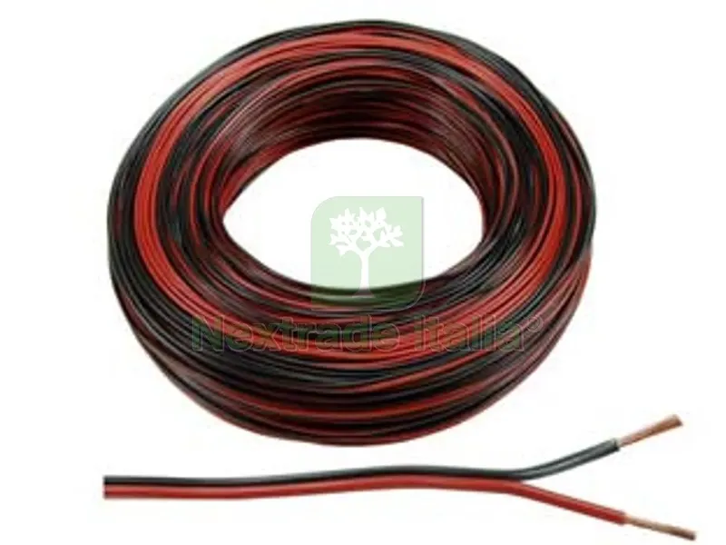 100MT Cavo Elettrico Bipolare Piattina per Altoparlanti Rosso/Nero - 2x mmq.1 — Cavi e fili — rif. FERX.FER9362 100MT Cavo Elettrico Bipolare Piattina per Altoparlanti Rosso/Nero - 2x mmq.1 — Cavi e fili — rif. FERX.FER9362