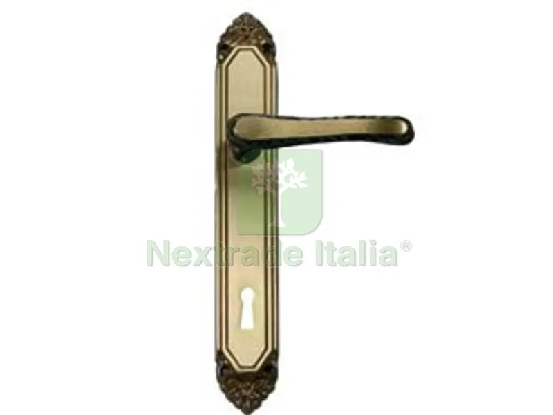 Maniglia Lavinia con Placca in Ottone - mm.70 tipo leggero — Maniglie e pomelli — rif. FERX.FER444255
