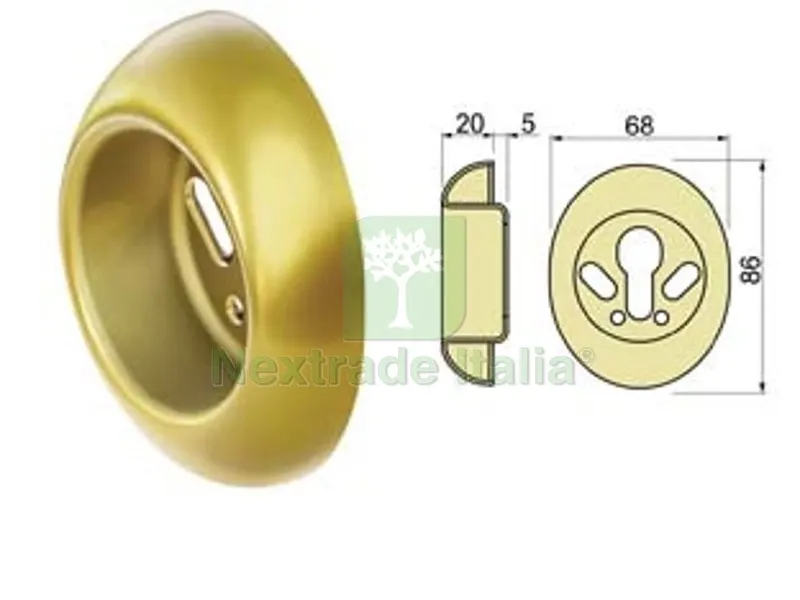 Bocchetta Antistrappo A5683GR Ottonato Lucido — Ferramenta per legno e mobili — rif. FERX.FER19217