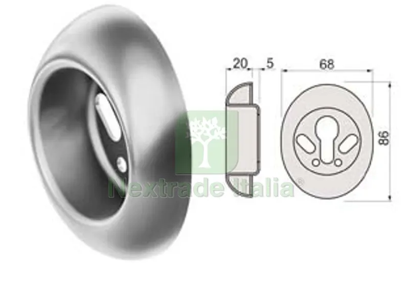 Bocchetta Antistrappo A5683GR Cromo Satinato — Ferramenta per legno e mobili — rif. FERX.FER19224