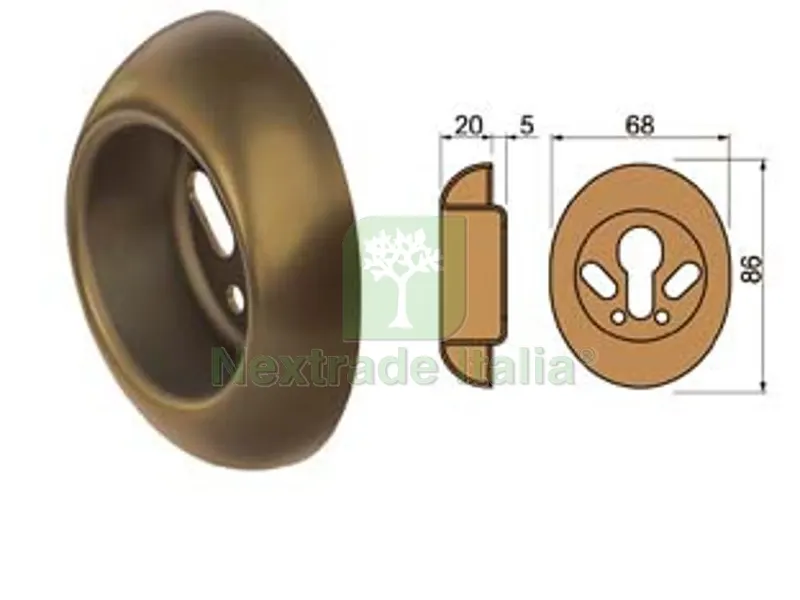 Bocchetta Antistrappo A5683GR Bronzato — Ferramenta per legno e mobili — rif. FERX.FER19231