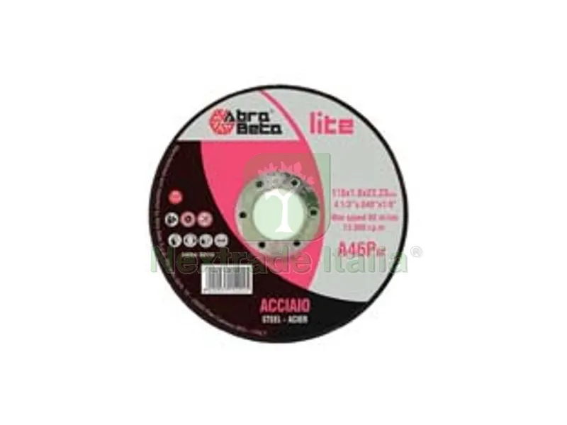 50PZ DISCO DA TAGLIO SOTTILE PER ACCIAIO ø mm.115x1,0 foro 22,2 da taglio per acciaio — Punte, frese e dischi — rif. FERX.FER20558 50PZ DISCO DA TAGLIO SOTTILE PER ACCIAIO ø mm.115x1,0 foro 22,2 da taglio per acciaio — Punte, frese e dischi — rif. FERX.FER20558