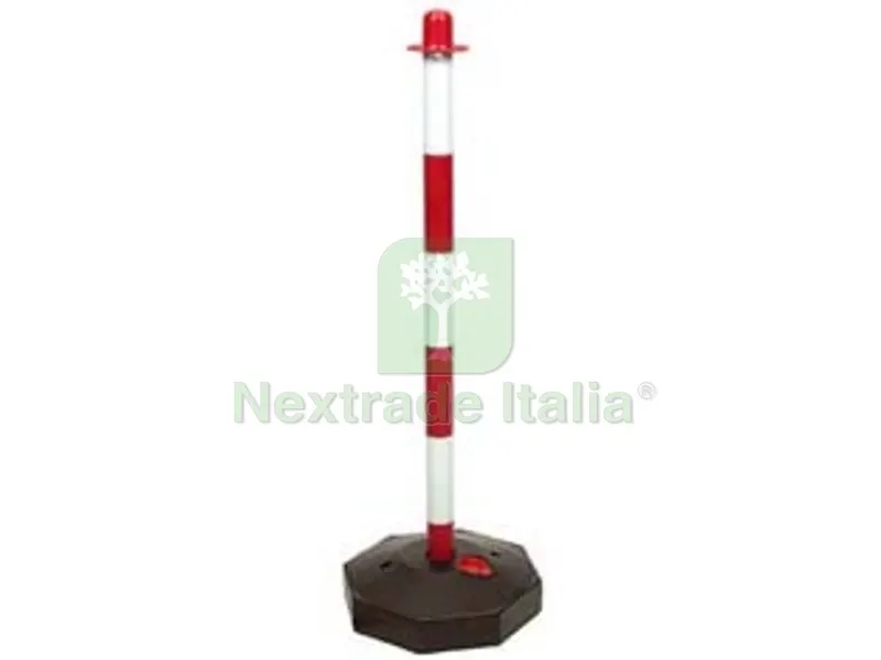 10PZ Colonnina Segnaletica in Plastica Bianco/Rossa - cm.90h. — Utensili e segnaletica — rif. FERX.FER22941