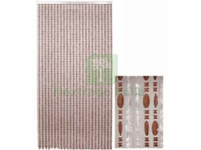 TENDA CORALLO MARRONE-CRISTALLO - 96 fili cm.120x230h. — Cristalleria e tavola — rif. FERX.FER25928