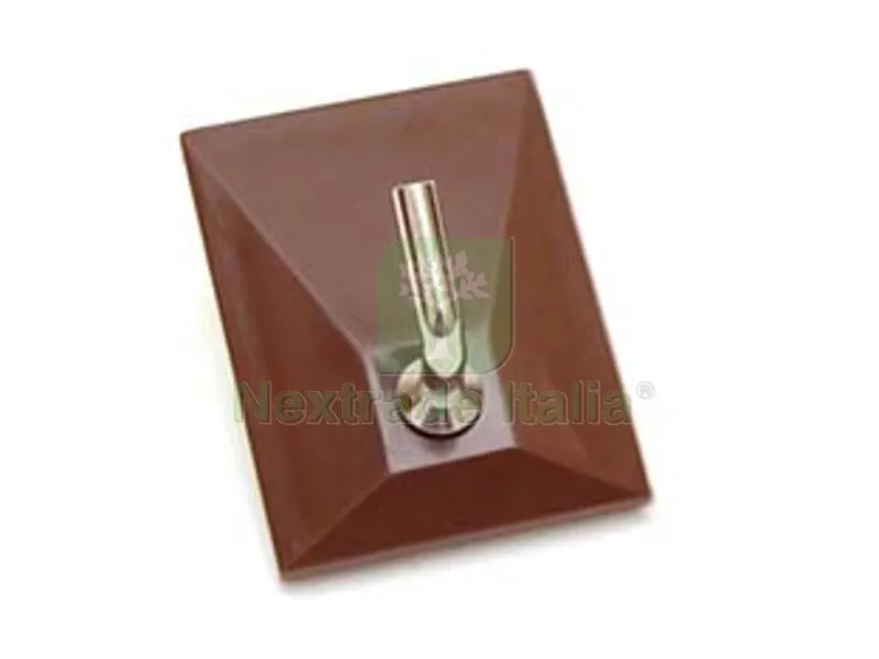 100PZ Ganci Adesivi in Plastica Marroni 1 Posto - mm.30x40 — Ferramenta per legno e mobili — rif. FERX.FER28950