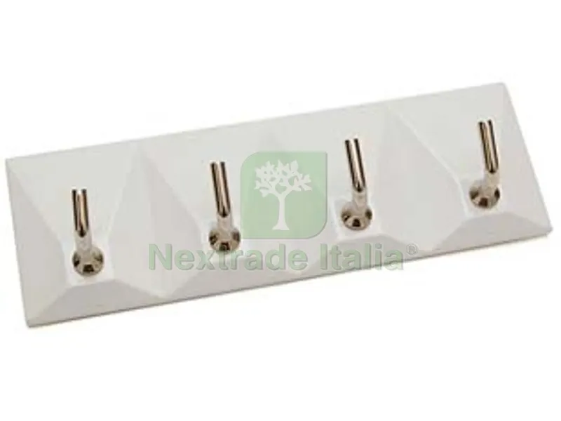 30PZ Ganci Adesivi in Plastica Bianchi 4 Posti - mm.120x40h. — Ferramenta per legno e mobili — rif. FERX.FER29001