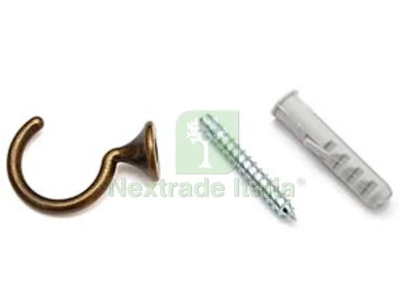 60PZ Ganci Raccoglitenda a Filo Micro Bronzo - mm.29 — Ferramenta per legno e mobili — rif. FERX.FER29599