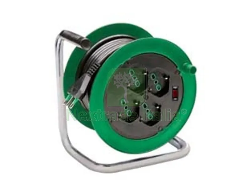 AVVOLGICAVO CIVILE ELETTRICO ZEUS 4 PRESE - ? mm.195 - cavo mt.15 H05VV-F sezione 3G1 — Interruttori e prese — rif. FERX.FER31226