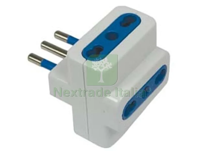 20PZ ADATTATORE TRIPLO 2P+T BIANCO - spina 16A prese 10/16A bianco — Interruttori e prese — rif. FERX.FER31905