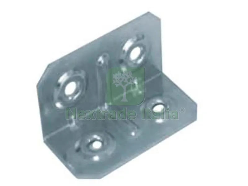 100PZ Piastra di Giunzione Quadra Piegata 4 Fori - mm.20x20 spessore mm.1 — Piastre e angolari — rif. FERX.FER34586