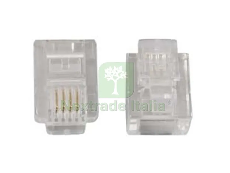100PZ SPINA MODULARE PASSO 6/4 RJ12 TRASPARENTE — Misurazione e taglio manuale — rif. FERX.FER37181 100PZ SPINA MODULARE PASSO 6/4 RJ12 TRASPARENTE — Misurazione e taglio manuale — rif. FERX.FER37181
