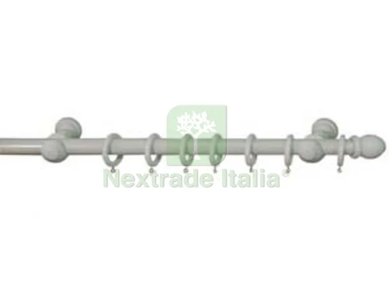 BASTONE IN LEGNO CON ACCESSORI ? MM.23 BIANCO - cm.120 — Casalinghi e organizzazione — rif. FERX.FER38218