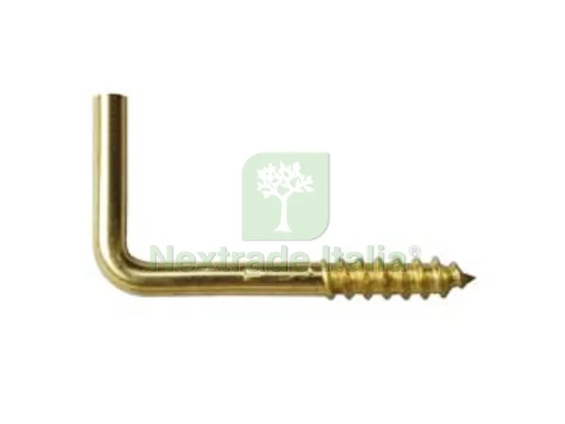 200PZ RAMPINI DRITTI A VITE OTTONE LUCIDO - mm.19x60 - ? mm.3,5x45 — Viti — rif. FERX.FER44325 200PZ RAMPINI DRITTI A VITE OTTONE LUCIDO - mm.19x60 - ? mm.3,5x45 — Viti — rif. FERX.FER44325