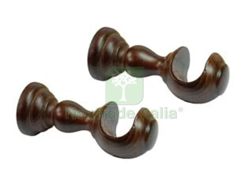 2PZ Supporto Aperto ? MM.35 in Legno Noce per Scorritenda - cm.18 — Casalinghi e organizzazione — rif. FERX.FER50593