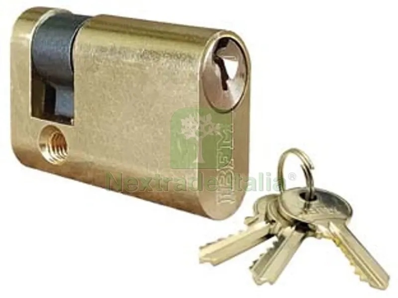 2PZ Mezzo Cilindro Infilare Ovale Ottone Lucido 2401 mm.40 centrato (30+10) — Serrature e cilindri — rif. FERX.FER44752 2PZ Mezzo Cilindro Infilare Ovale Ottone Lucido 2401 mm.40 centrato (30+10) — Serrature e cilindri — rif. FERX.FER44752