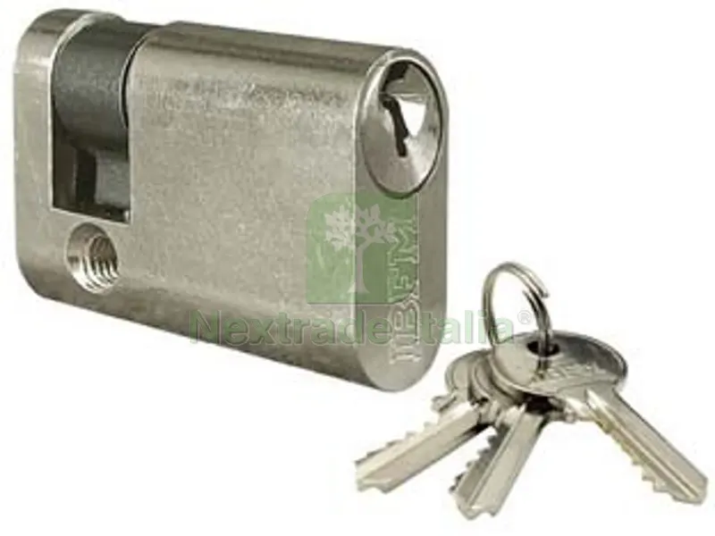 2PZ Mezzo Cilindro Infilare Ovale Ottone Cromo Satinato 2401 mm.40 centrato (30+10) KA1 — Serrature e cilindri — rif. FERX.FER44783 2PZ Mezzo Cilindro Infilare Ovale Ottone Cromo Satinato 2401 mm.40 centrato (30+10) KA1 — Serrature e cilindri — rif. FERX.FER44783