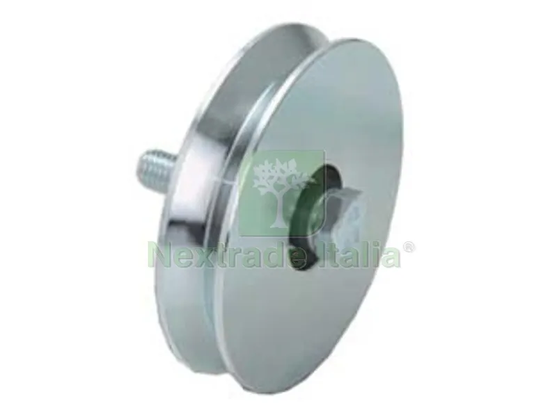 RUOTA CANCELLI GOLA V 1 CUSCINETTO A SFERA ART.402 - ? mm.100x21 - portata Kg.230 - gola V 92? — Accessori bagno — rif. FERX.FER49955