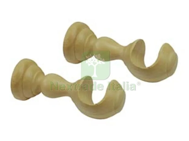 2PZ Supporto Aperto ? MM.35 in Legno Naturale per Scorritenda - cm.18 — Casalinghi e organizzazione — rif. FERX.FER50579