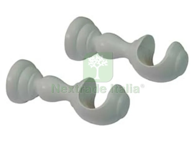 2PZ SUPPORTO APERTO ? MM.35 IN LEGNO BIANCO PER SCORRITENDA - cm.10 — Casalinghi e organizzazione — rif. FERX.FER50562