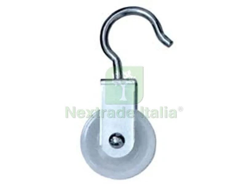 24PZ Carrucole con Gancio Ruota Nylon - ? mm.50x15 — Ferramenta per legno e mobili — rif. FERX.FER51682