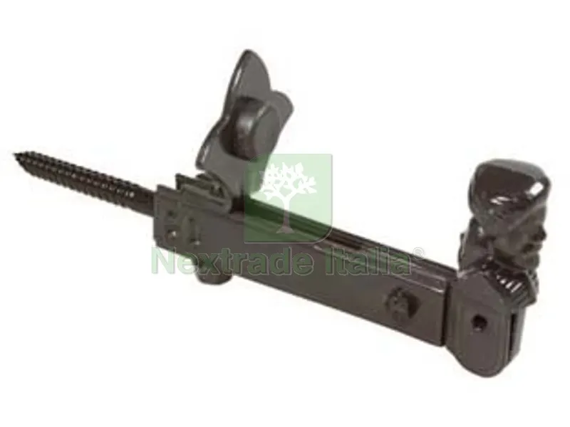 5PZ FERMAPERSIANE AD OMINO CON VITE E FERMO REGOLABILE - mm.180x65h. verniciato nero — Viti — rif. FERX.FER55147