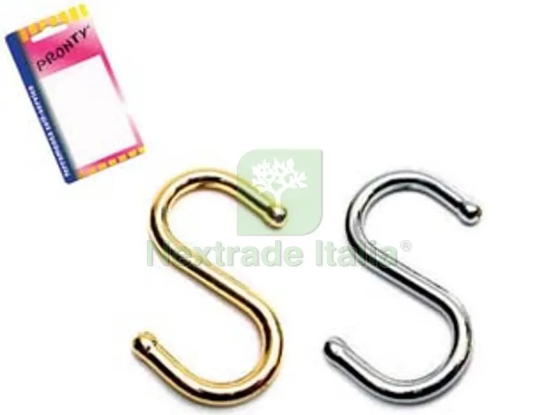 12BLISTER GANCIO A S - mm.52 oro conf. bl.2 pz. — Ganci, moschettoni e anelli — rif. FERX.FER55932