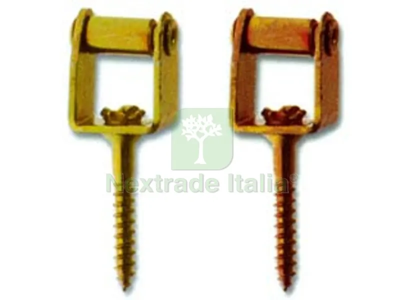 20PZ CAVALLOTTI CON RULLO E VITE A LEGNO - in acciaio bronzato — Funi, golfari e accessori sollevamento — rif. FERX.FER56878 20PZ CAVALLOTTI CON RULLO E VITE A LEGNO - in acciaio bronzato — Funi, golfari e accessori sollevamento — rif. FERX.FER56878