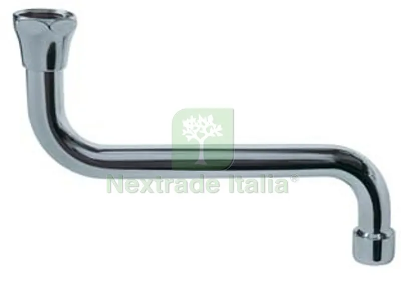 CANNA LAVELLO "S" IN OTTONE CROMATO - cm.25 x ? mm.18 cromata — Sanitari e ceramiche — rif. FERX.FER58407 CANNA LAVELLO "S" IN OTTONE CROMATO - cm.25 x ? mm.18 cromata — Sanitari e ceramiche — rif. FERX.FER58407