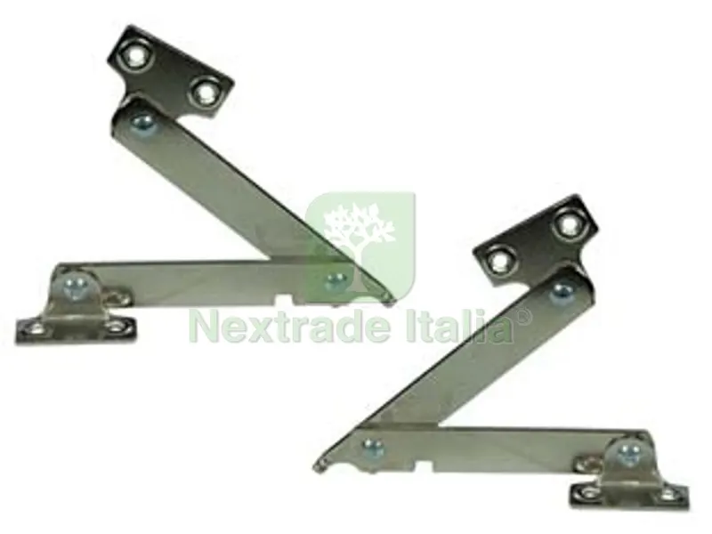 8PZ ASTA SNODATA CON FERMO cm.15 SX acciaio nichelato piatto da mm.10 tipo leggero — Casalinghi e organizzazione — rif. FERX.FER61421