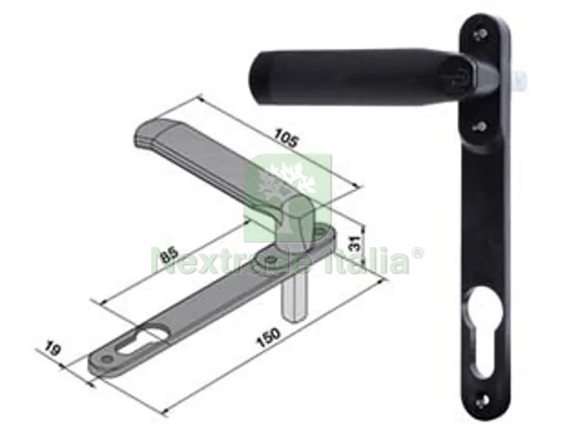 MANIGLIA CON PLACCA PER SERRAMENTI SERIE 086 PER CILINDRO SAGOMATO — Serrature e cilindri — rif. FERX.FER63579 MANIGLIA CON PLACCA PER SERRAMENTI SERIE 086 PER CILINDRO SAGOMATO — Serrature e cilindri — rif. FERX.FER63579