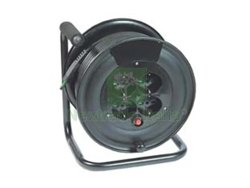 Avvolgicavo Civile Elettrico Onda 4 Prese "linea Garanti" - ? mm.260 - cavo mt.50 H05VV-F sezione 3G1,5 — Interruttori e prese — rif. FERX.FER63678