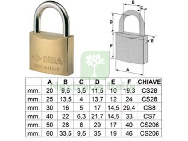 lucchetto ottone arco normale 22010 - mm.25 (art.22010250) — Lucchetti e catene — rif. FERX.FER64262 lucchetto ottone arco normale 22010 - mm.25 (art.22010250) — Lucchetti e catene — rif. FERX.FER64262