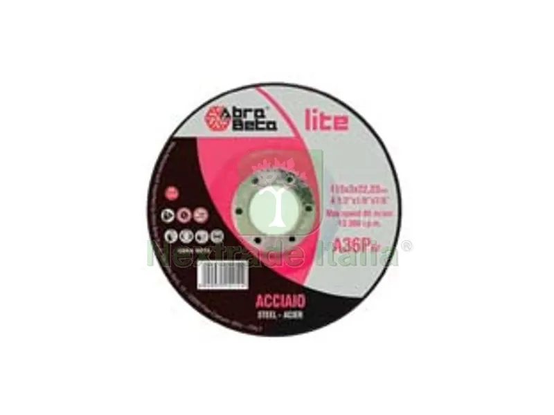25PZ DISCO DA TAGLIO CENTRO DEPRESSO PER ACCIAIO ø mm.115x3,0 foro 22,2 da taglio per acciaio — Punte, frese e dischi — rif. FERX.FER64644 25PZ DISCO DA TAGLIO CENTRO DEPRESSO PER ACCIAIO ø mm.115x3,0 foro 22,2 da taglio per acciaio — Punte, frese e dischi — rif. FERX.FER64644