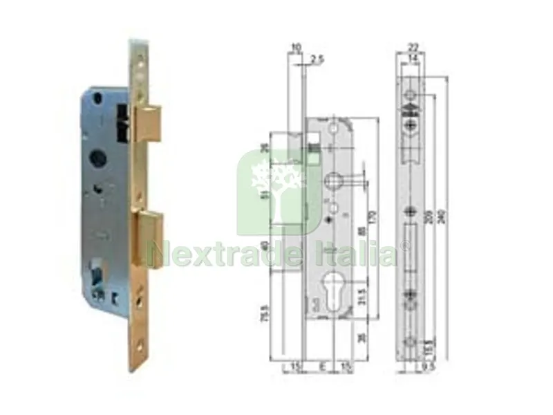 Serratura da Infilare a Cilindro 1 Mandate Bordo Quadro 5C011 - MM.30 (5C011300) — Serrature e cilindri — rif. FERX.FER65641