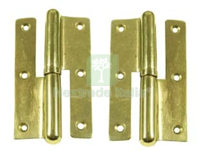 2PZ Cerniera a Libro in Ottone Lucido - mm.70x120h. DX — Cerniere e cardini — rif. FERX.FER70560 2PZ Cerniera a Libro in Ottone Lucido - mm.70x120h. DX — Cerniere e cardini — rif. FERX.FER70560