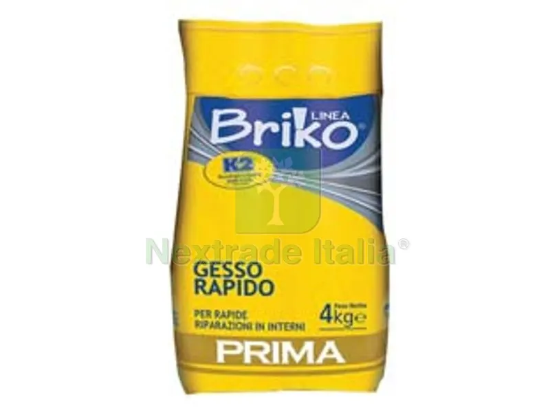 4PZ K2 Linea Briko Gesso Rapido Bianco in Polvere - Kg.4 in sacco — Cemento, malte e collanti edili — rif. FERX.FER71093 4PZ K2 Linea Briko Gesso Rapido Bianco in Polvere - Kg.4 in sacco — Cemento, malte e collanti edili — rif. FERX.FER71093