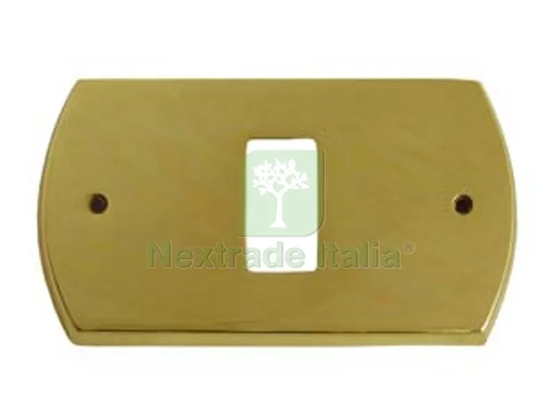 2PZ COPRINTERRUTTORI BORDO TONDO 1 POSTO IN OTTONE LUCIDO - in ottone lucido — Interruttori e prese — rif. FERX.FER74230