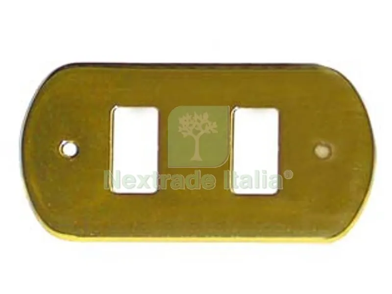 Coprinterruttori Bordo Tondo 2 Posti in Ottone Satinato - in ottone satinato — Interruttori e prese — rif. FERX.FER74278