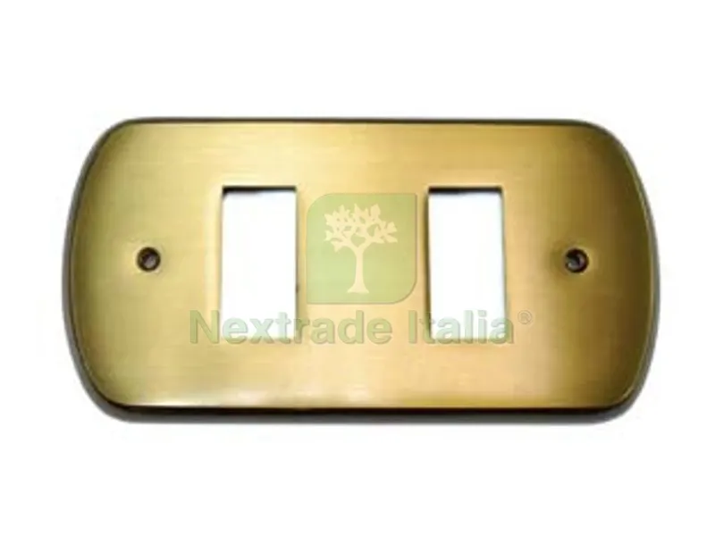 2PZ COPRINTERRUTTORI CRISTINA 2 POSTI IN OTTONE BRONZATO - in ottone bronzato — Interruttori e prese — rif. FERX.FER74308 2PZ COPRINTERRUTTORI CRISTINA 2 POSTI IN OTTONE BRONZATO - in ottone bronzato — Interruttori e prese — rif. FERX.FER74308