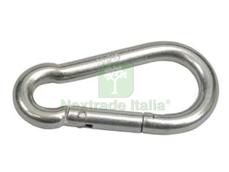 10PZ MOSCHETTONI DA POMPIERE IN ACCIAIO INOX - mm.80x8 — Ganci, moschettoni e anelli — rif. FERX.FER74780